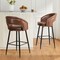 Set of 2/4 Mid-Century Modern 40.5"H Faux Leather Bar Stools with Nailhead Trim